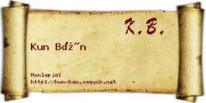 Kun Bán névjegykártya